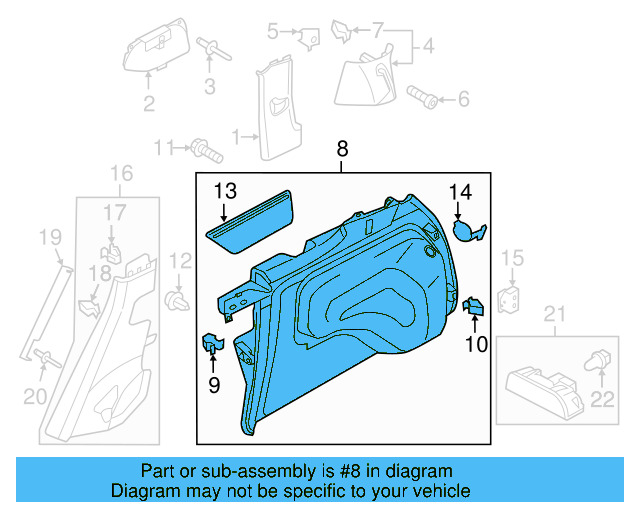 Quarter Trim Assembly 7P6-867-037-E-EOA - View 2