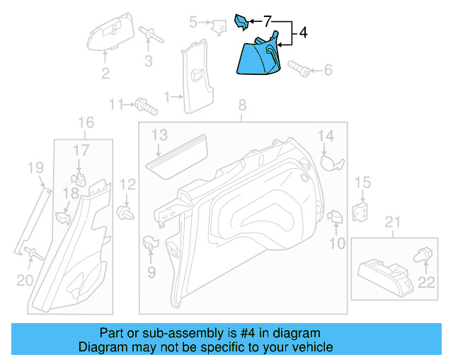 Rear Trim 7P6-867-245-W0T - View 3
