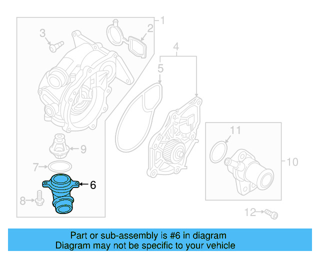 Engine Coolant Thermostat Housing 06K-121-121-E - View 20