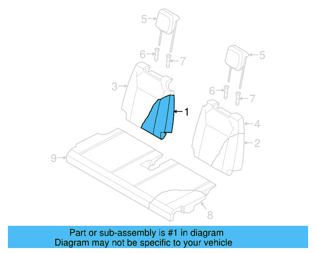Seat Back Pad 5NN-888-776-A - View 2