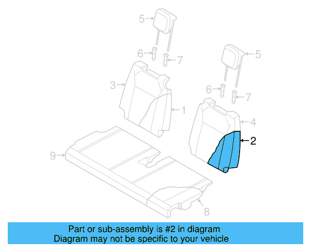 Seat Back Pad 5NN-888-775-A - View 2