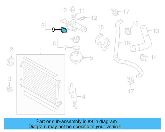 Engine Coolant Outlet Gasket 037-121-688 - View 21