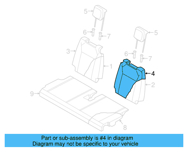 Seat Back Cover 5NN-888-805-H-SEP