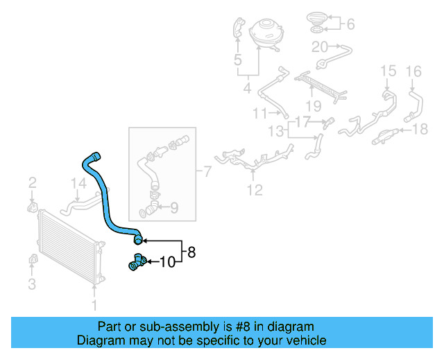 Lower Hose 1J0-122-051-AN - View 6