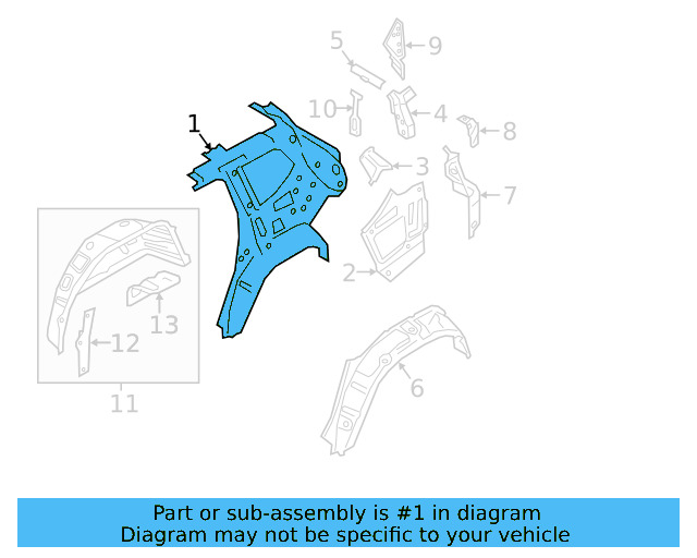 Inner Quarter Panel 3CN-809-403 - View 4