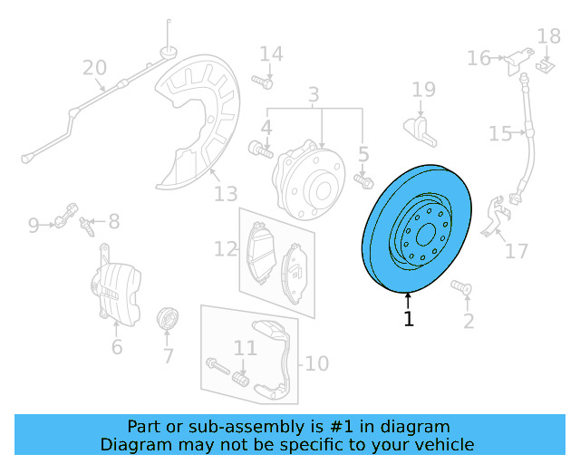 Disc Brake Rotor Front 5C0-615-301-E - View 10