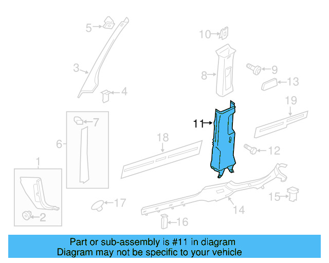 Lower Center Pillar Trim 5C6-867-291-82V