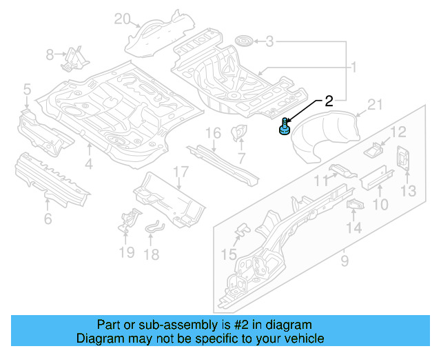 Rear Floor Pan Stud N-911-062-01 - View 5