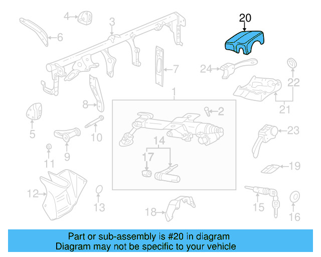Upper Column Cover 1K0-858-560-9B9 - View 5