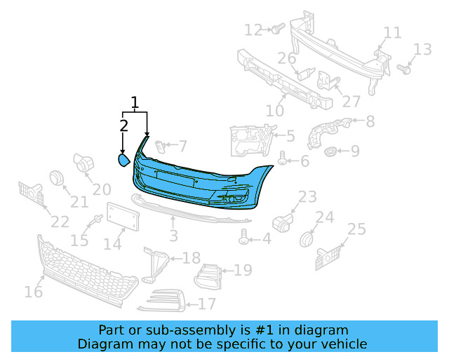 Bumper Cover (Unpainted) 5gm807217bpgru - View 3