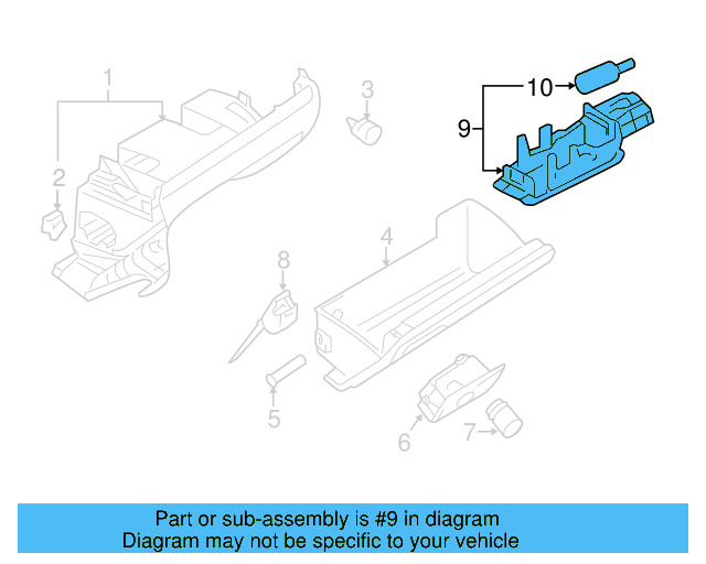 Glove Box Lamp 7L0-947-415 - View 69