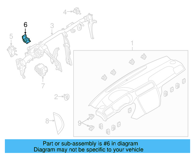 Instrument Panel Cross 1K1-858-383-A - View 16