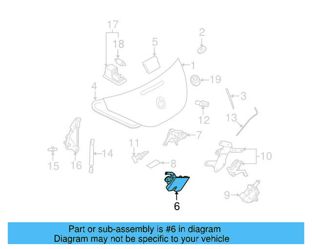 Deck Lid Latch 1Y0-827-505-C-01C - View 4