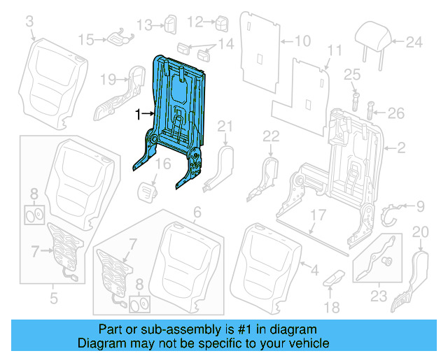 Seat Back Frame 7P0-885-504-E - View 3
