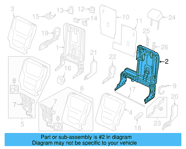 Seat Back Frame 7P0-885-503-E - View 2