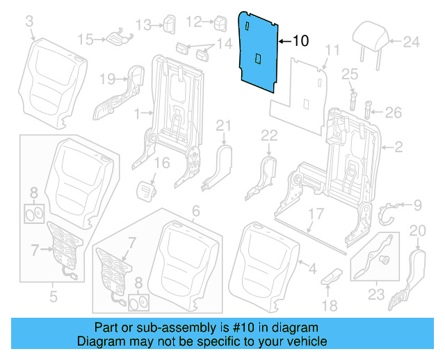 Seat Back Panel 7P6-885-754-B-JB1 - View 2