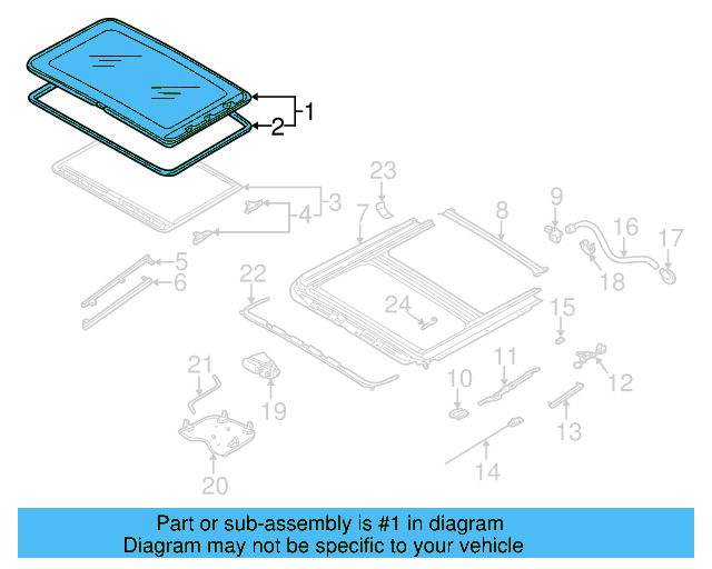 Sunroof Glass 4B0-877-071-H - View 7