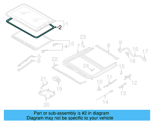 Sunroof Glass Gasket 8D0-877-297 - View 50
