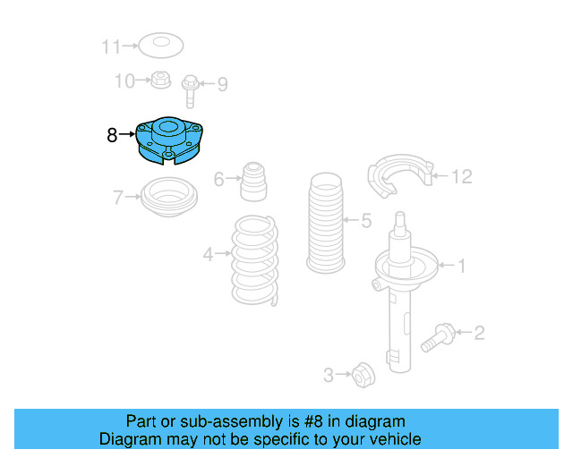 Strut Mount 5Q0-412-331-E - View 14