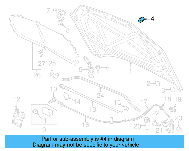 Hood Bumper 8T0-827-249 - View 2