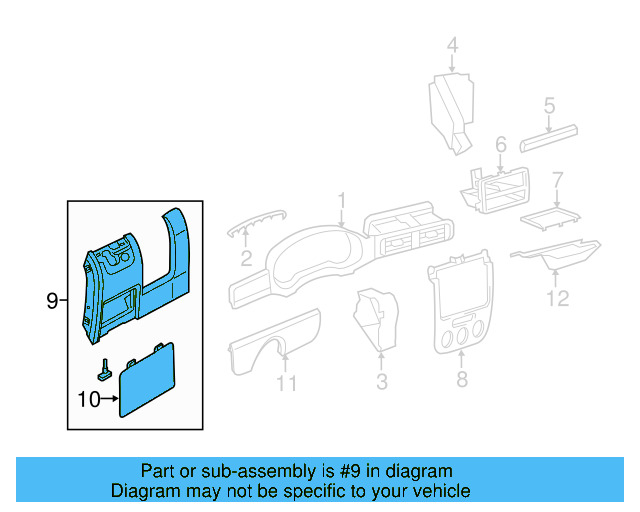 Instrument Panel Cover 5K0-919-068 - View 19