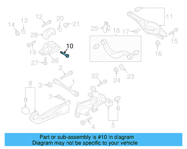 Trailing Arm Mount Bolt N-107-695-01 - View 46