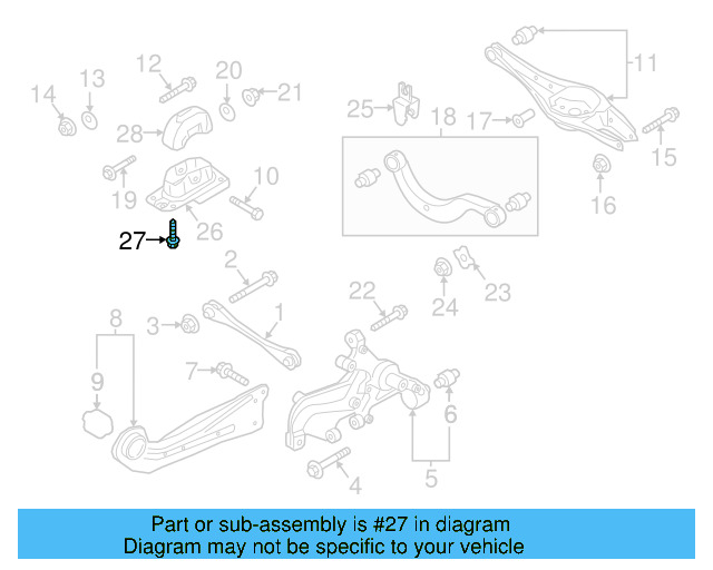 Trailing Arm Mount Bolt N-107-695-01 - View 44