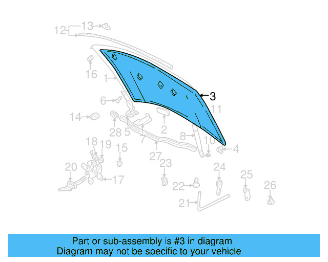 Hood Insulation Pad 1J0-863-835-G - View 4
