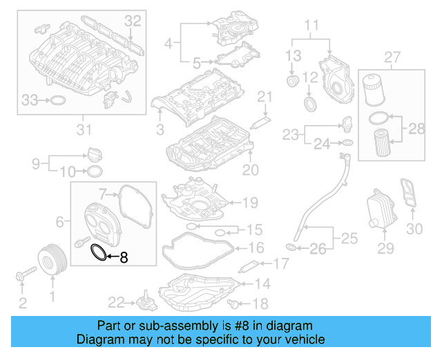 Inner Timing Cover Seal 06L-103-085-B - View 23