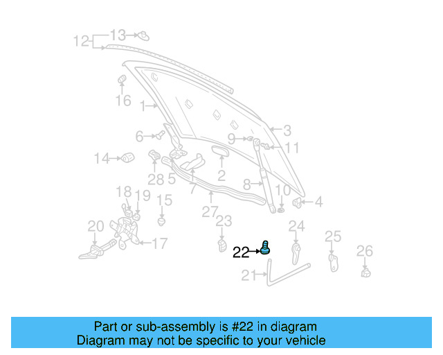 Release Cable Grommet 1K0-823-591-B - View 10