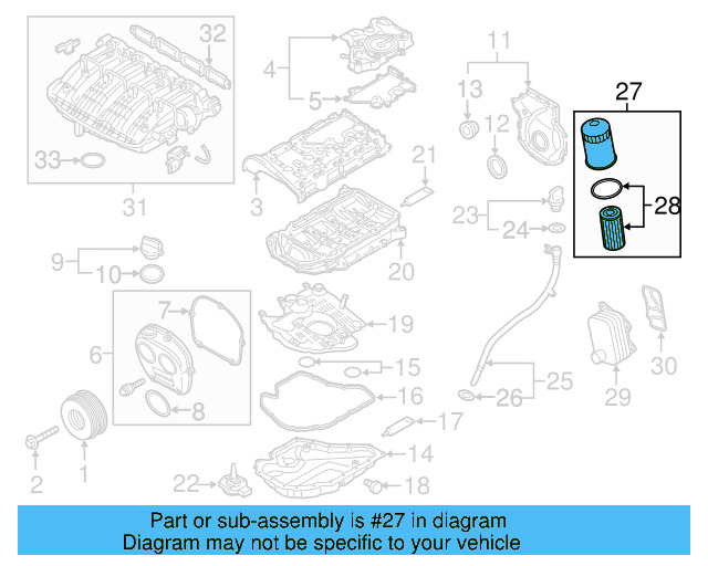 Engine Oil Filter Cover 06L-115-408-D