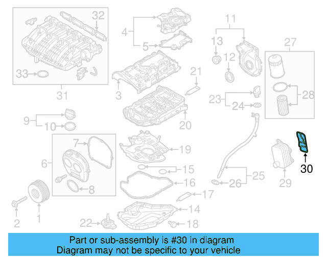 Oil Cooler Gasket 06L-117-070 - View 13