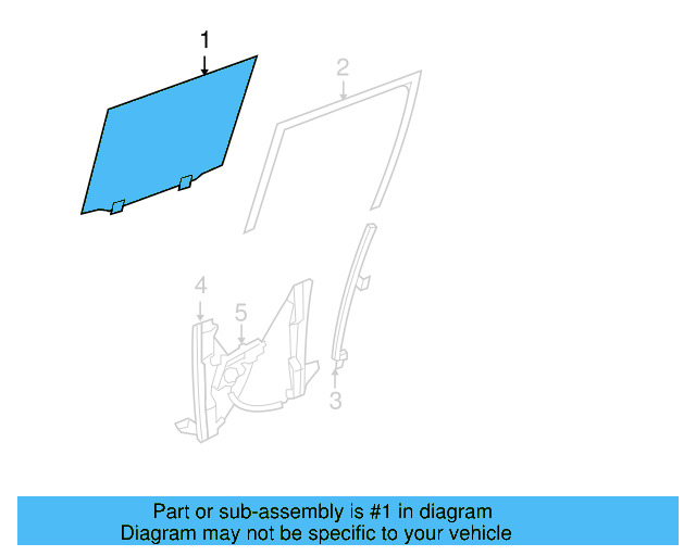 Door Glass 7B0-845-302-A - View 3