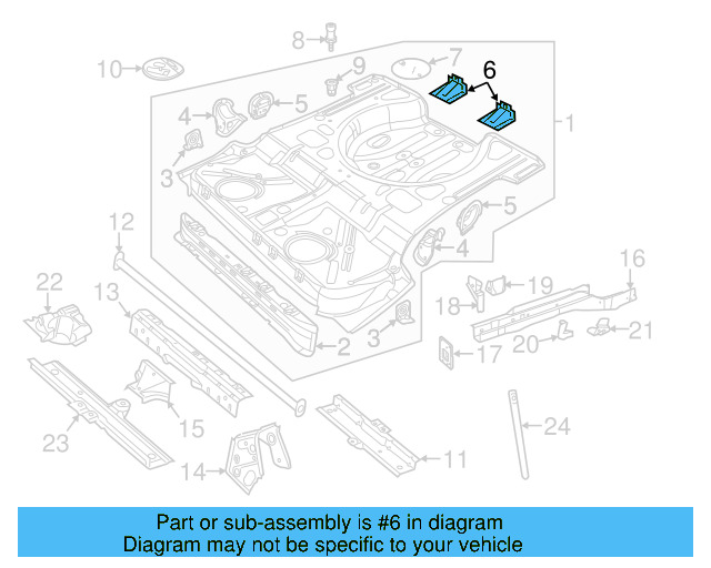 Rear Floor Pan Retainer 1T0-803-274 - View 8