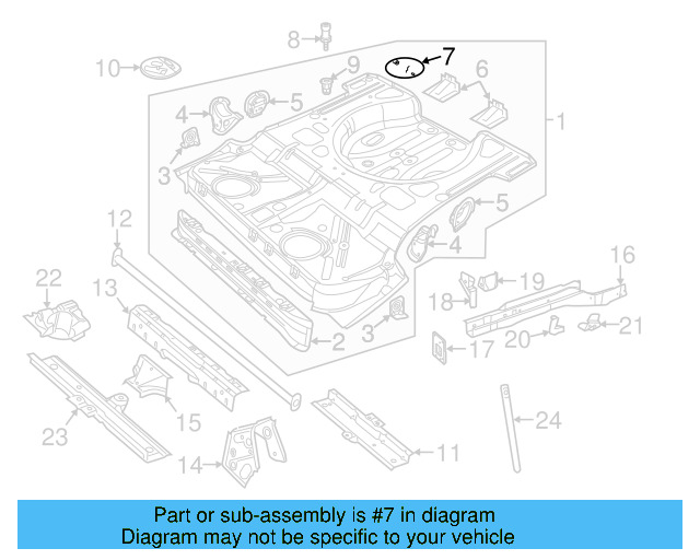 Rear Floor Pan Retainer 1T0-803-274 - View 4