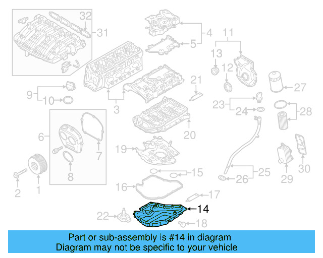 Lower Oil Pan 06K-103-600-AA - View 3