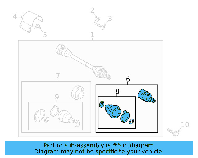 Outer Joint Assembly 5QM-498-099-G - View 6