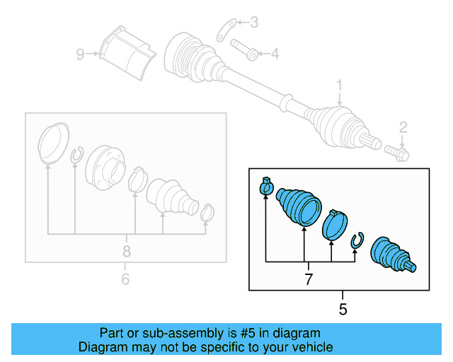 Outer Cv Joint 5Q0-498-099-X - View 5