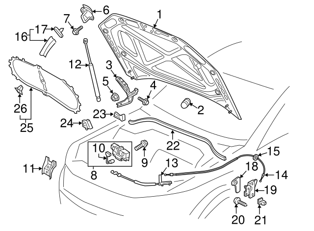 Hood Release Handle Bracket 6R1-823-633