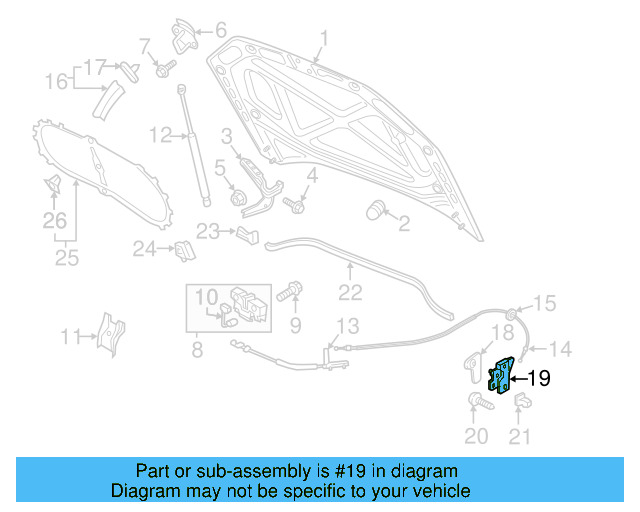 Hood Release Handle Bracket 6R1-823-633 - View 11