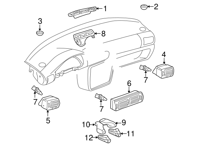 Air Vent Grille 3B0-819-704-D-6BK