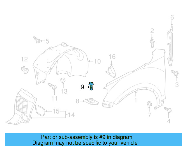 Fender Upper Bolt N-910-432-01 - View 8