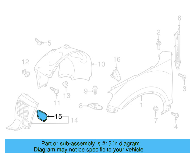 Fender Liner Retainer Nut N-908-338-01 - View 180