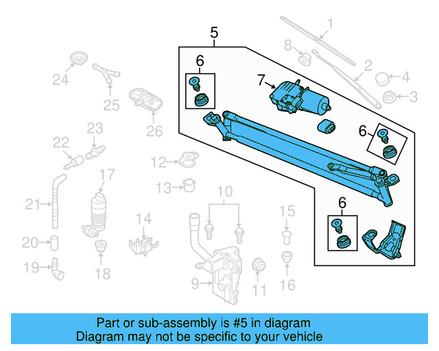 Wiper Linkage 5N1-955-023-F - View 4