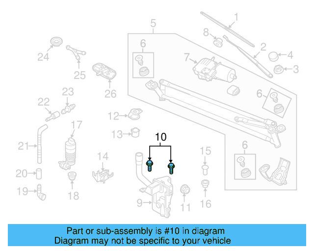 Washer Reservoir Lower Bolt N-101-602-05 - View 13