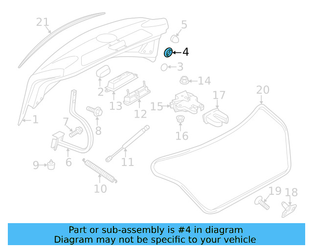 Trunk Lid Grommet 1K0-899-185 - View 18