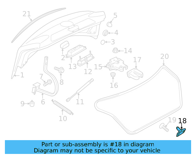 Deck Lid Striker 5C6-827-507-B - View 7