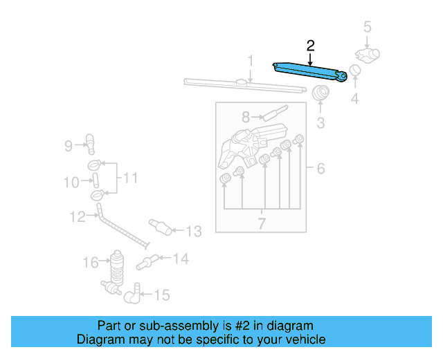 Wiper Arm 1T0-955-707-C - View 3