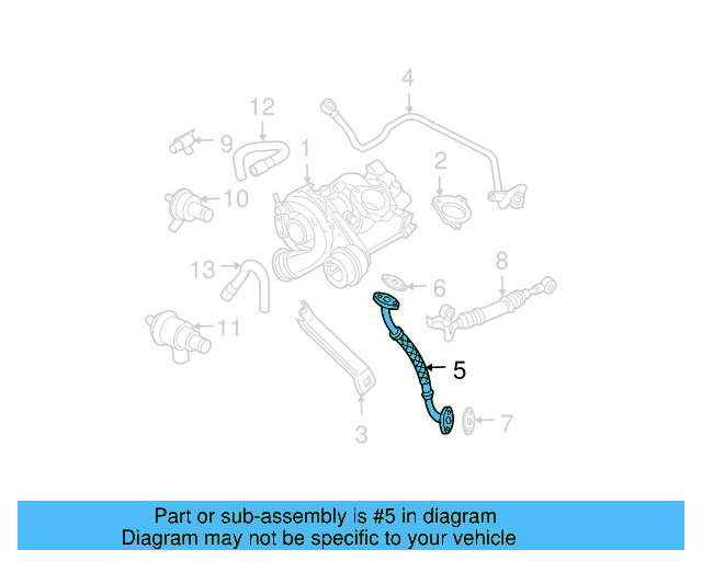 Turbocharger Oil Line 06A-145-778-D - View 8