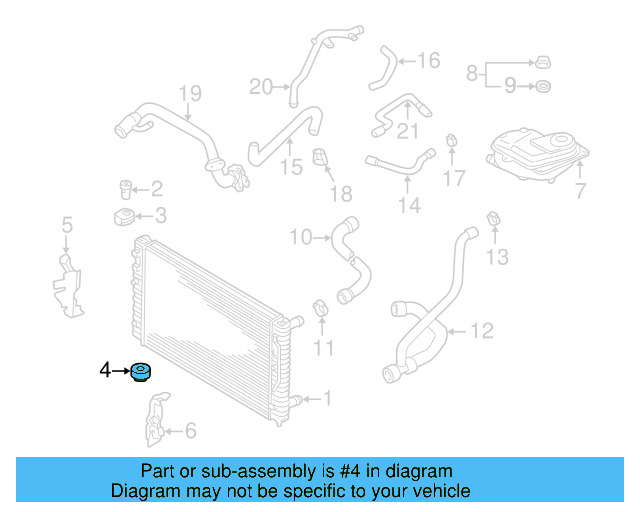 Radiator Insulator 8D0-121-275 - View 2